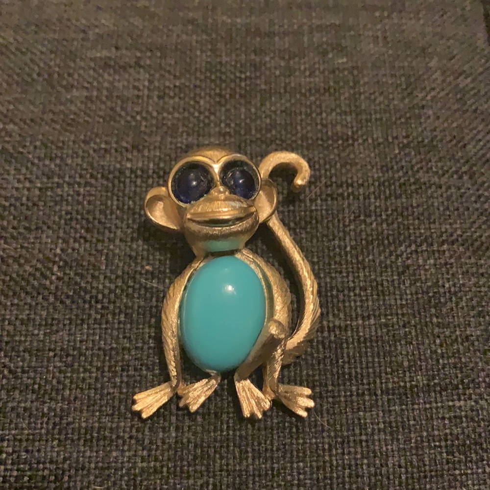 Trifari vintage monkey pin